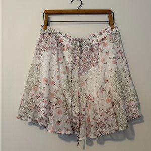 Mi Ami Floral Elastic Waist Flowy Skirt Size M